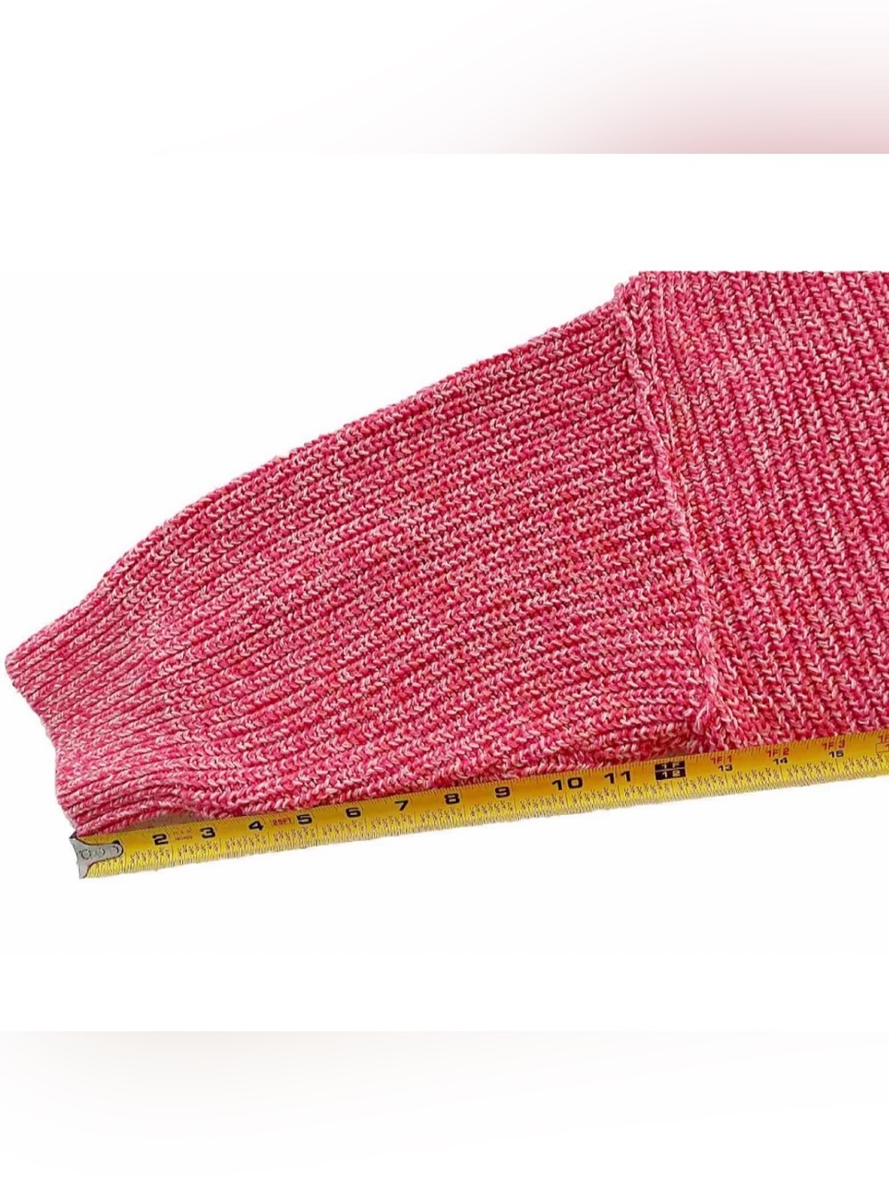 Free People Pink Marled Chunky Knit Collared Sweater L - Picture 9 of 10